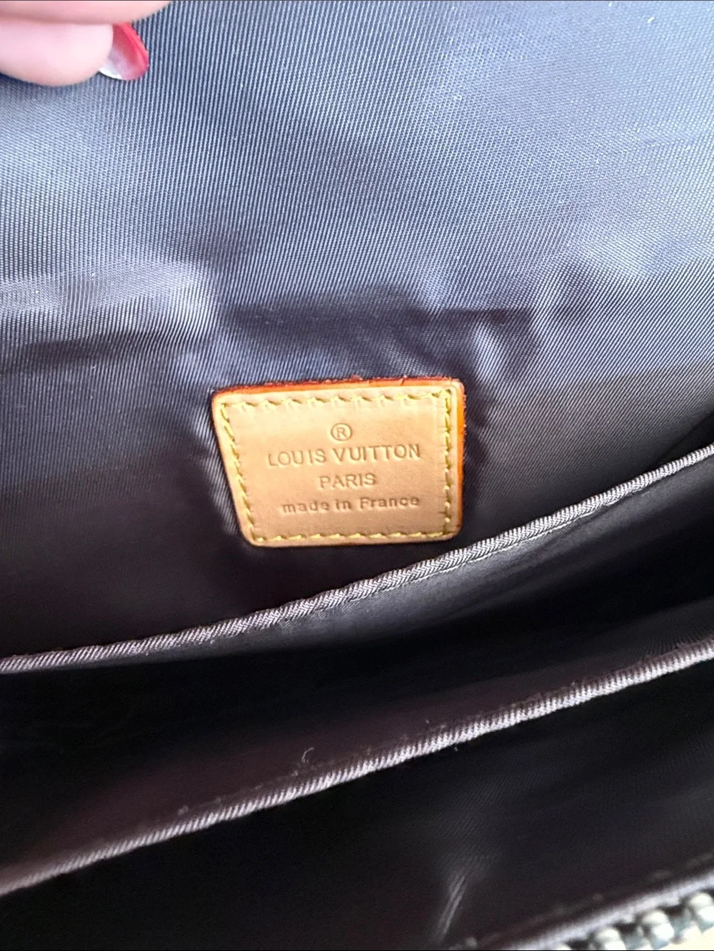 Louis Vuitton Gray Messenger Bag with Tan Trim